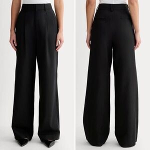 Everlane Draper Pleated Pants 6 SHORT Black Way High solid trousers wide leg
